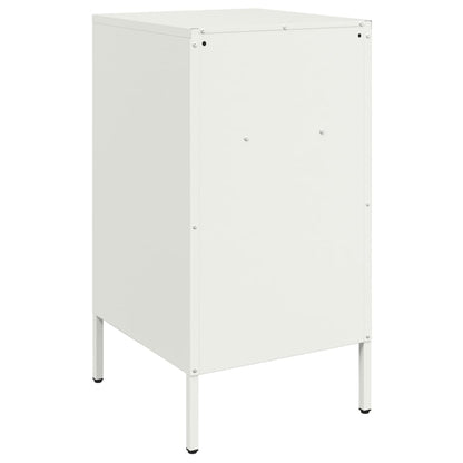 Set of 2 White Steel Bedside Cabinets 36x39x68 cm