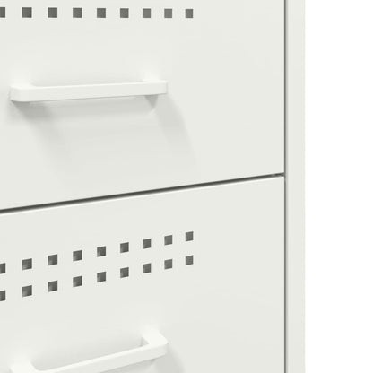 Set of 2 White Steel Bedside Cabinets 36x39x68 cm