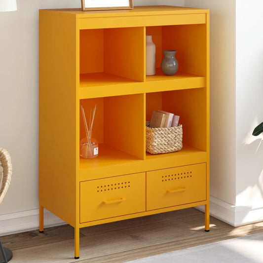 Mustard Yellow Steel Highboard 68x39x101.5 cm