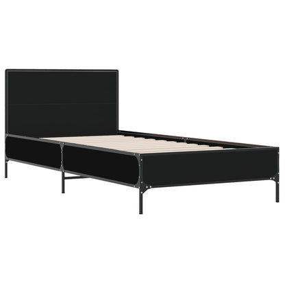 Elegant Black Metal Bed Frame 100x200 cm - Mattress Not Included