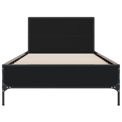 Black Metal Bed Frame 75x190 cm - Small Single, No Mattress
