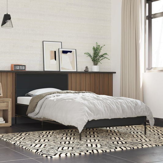 Black Metal Bed Frame 75x190 cm - Small Single, No Mattress