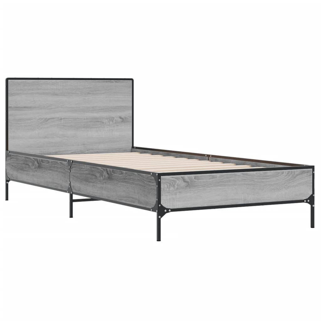 Grey Sonoma Small Single Bed Frame 75x190 cm - No Mattress