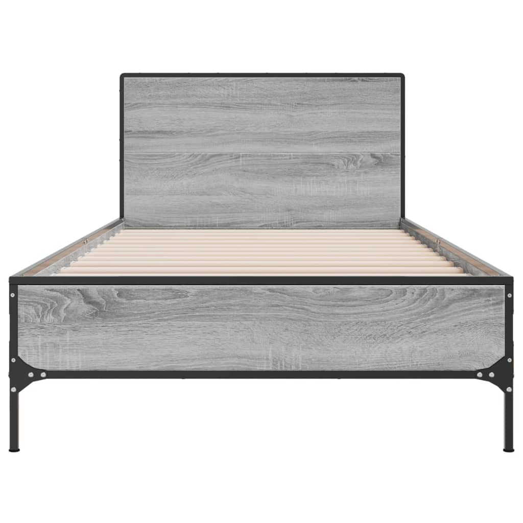 Grey Sonoma Single Bed Frame 90x190 cm - No Mattress Included