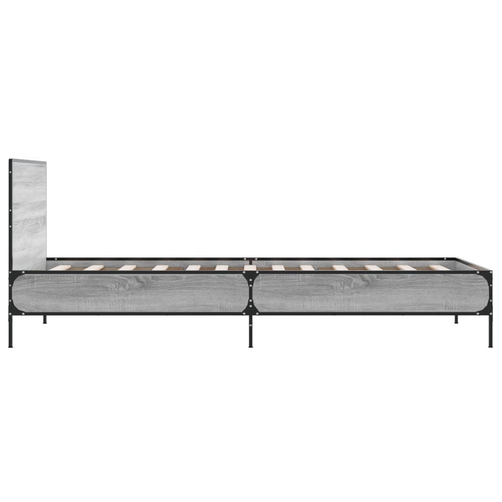 Grey Sonoma Single Bed Frame 90x190 cm - No Mattress Included