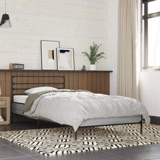 Sonoma Grey 90x200 cm Bed Frame - Sleek Wooden Design (No Mattress)