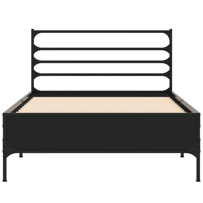 Sleek Black Metal Bed Frame 100x200 cm - Mattress Not Included