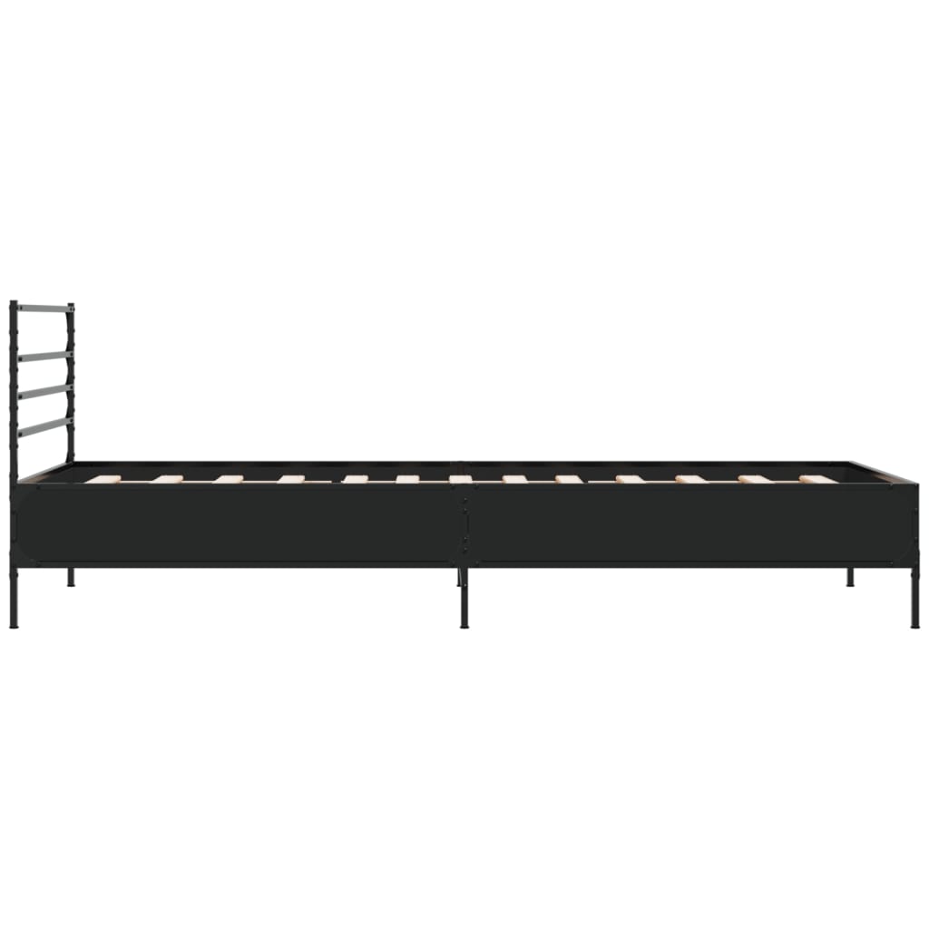 Sleek Black Metal Bed Frame 100x200 cm - Mattress Not Included