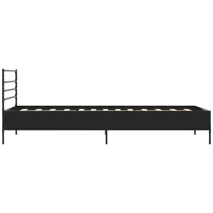 Sleek Black Metal Bed Frame 100x200 cm - Mattress Not Included