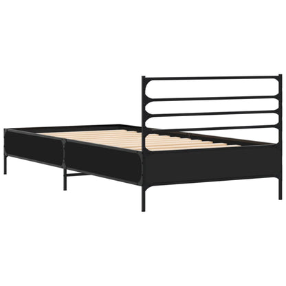Sleek Black Metal Bed Frame 100x200 cm - Mattress Not Included