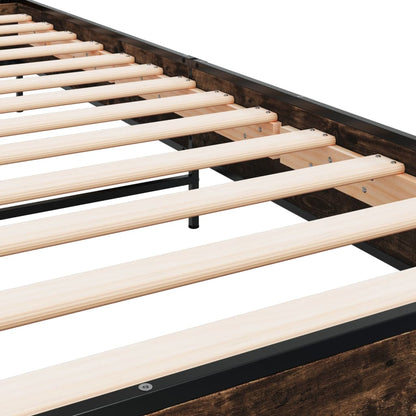 Smoked Oak Small Single Bed Frame 75x190 cm, No Mattress