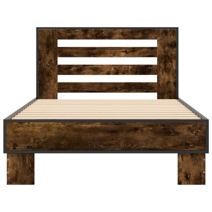 Smoked Oak Bed Frame 100x200 cm - No Mattress Included