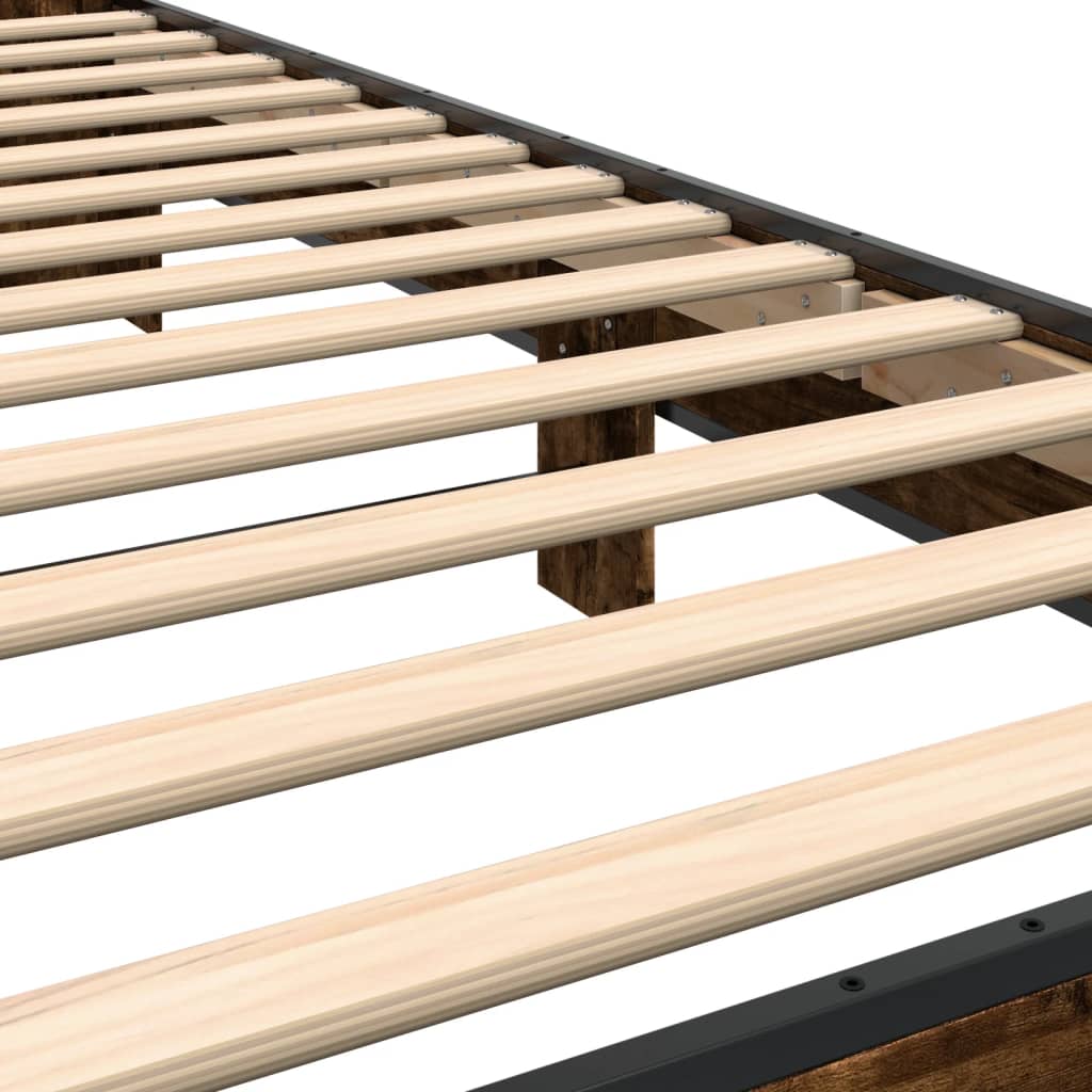 Smoked Oak Bed Frame 100x200 cm - No Mattress Included