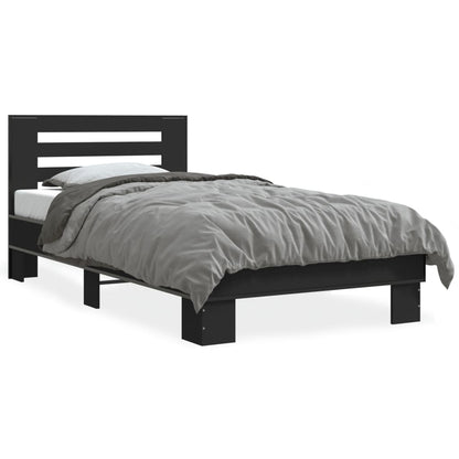 Compact Black Metal Bed Frame 75x190 cm - Small Single