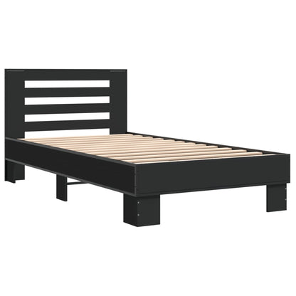 Compact Black Metal Bed Frame 75x190 cm - Small Single