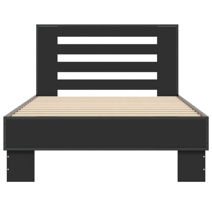 Compact Black Metal Bed Frame 75x190 cm - Small Single