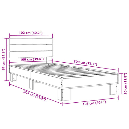 Brown Oak Bed Frame 100x200 cm - Sturdy & Stylish Bedroom Essential