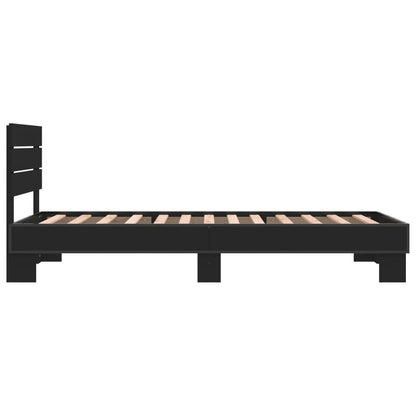 Elegant Black Metal Bed Frame 90x200 cm - Mattress Not Included