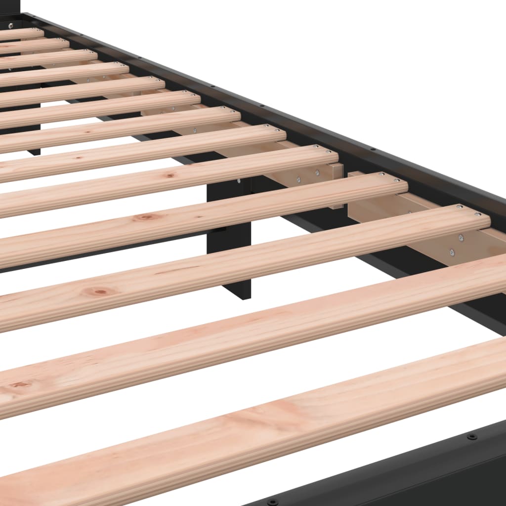 Elegant Black Metal Bed Frame 90x200 cm - Mattress Not Included