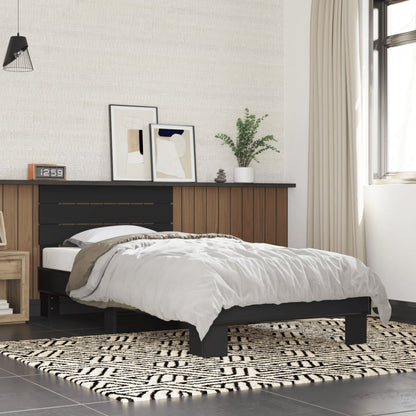 Elegant Black Metal Bed Frame 90x200 cm - Mattress Not Included