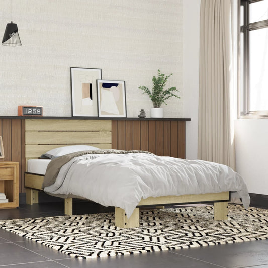 Sonoma Oak Small Single Bed Frame 75x190 cm - No Mattress Included