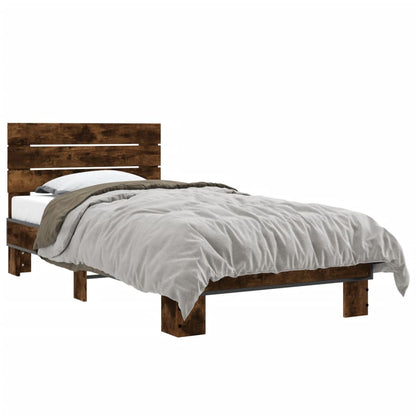 Smoked Oak Bed Frame 75x190 cm Small Single - Without Mattress