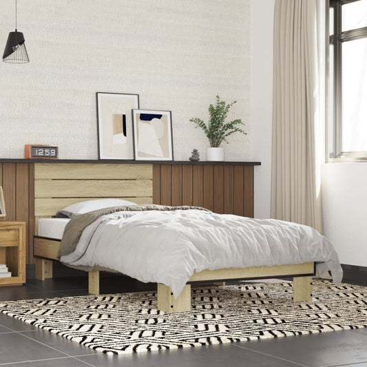 Sonoma Oak Single Bed Frame 90x190 cm - No Mattress Included