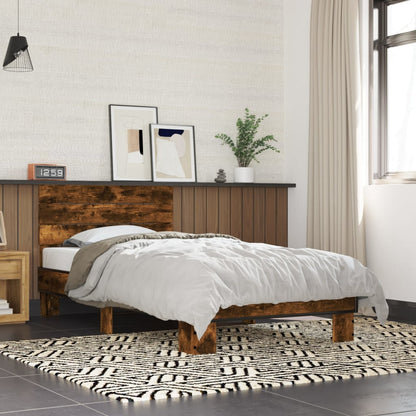 Smoked Oak Single Bed Frame 90x190 cm - No Mattress Included