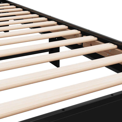 Black Metal Bed Frame 75x190 cm - Small Single (No Mattress)