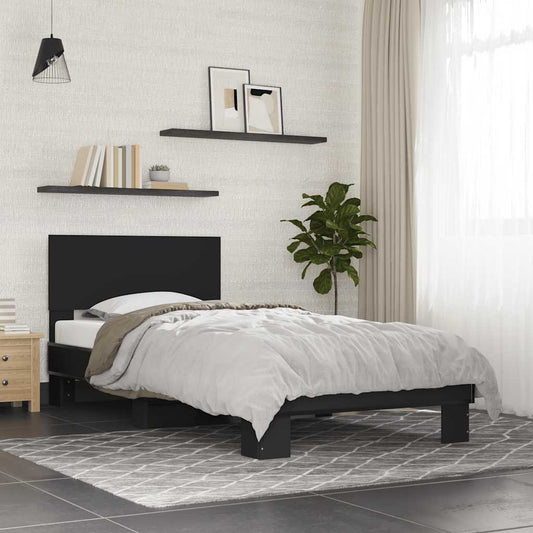 Black Metal Bed Frame 75x190 cm - Small Single (No Mattress)