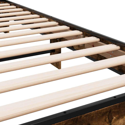 Smoked Oak Small Single Bed Frame 75x190 cm - No Mattress Included