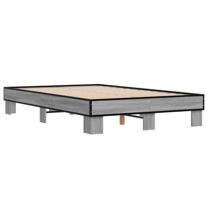 Stylish Grey Sonoma Bed Frame 140x200 cm - Durable & Elegant