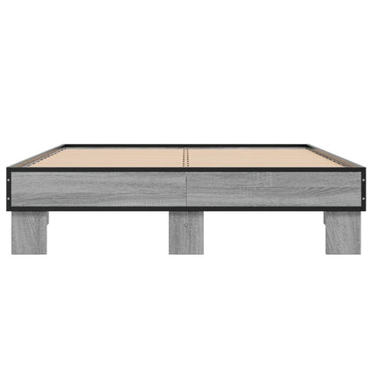 Stylish Grey Sonoma Bed Frame 140x200 cm - Durable & Elegant