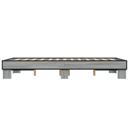 Stylish Grey Sonoma Bed Frame 140x200 cm - Durable & Elegant