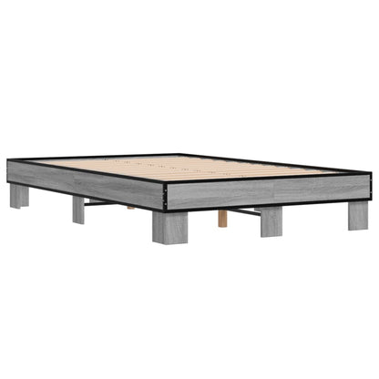 Stylish Grey Sonoma Bed Frame 140x200 cm - Durable & Elegant