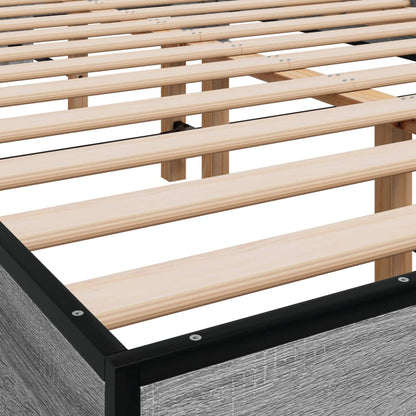 Stylish Grey Sonoma Bed Frame 140x200 cm - Durable & Elegant