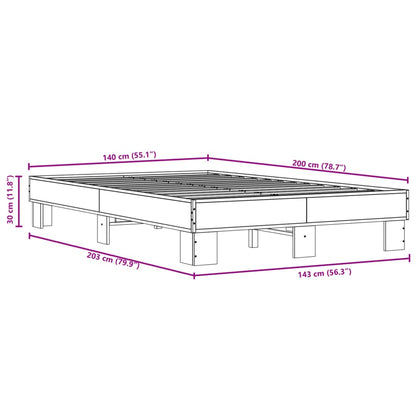 Stylish Grey Sonoma Bed Frame 140x200 cm - Durable & Elegant