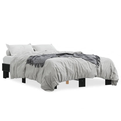 Sleek Black Metal Bed Frame 120x200 cm - No Mattress Included