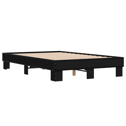 Sleek Black Metal Bed Frame 120x200 cm - No Mattress Included