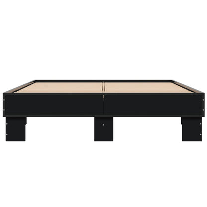 Sleek Black Metal Bed Frame 120x200 cm - No Mattress Included