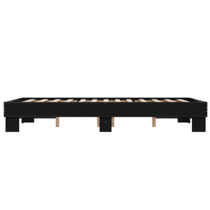 Sleek Black Metal Bed Frame 120x200 cm - No Mattress Included