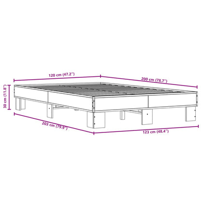 Sleek Black Metal Bed Frame 120x200 cm - No Mattress Included