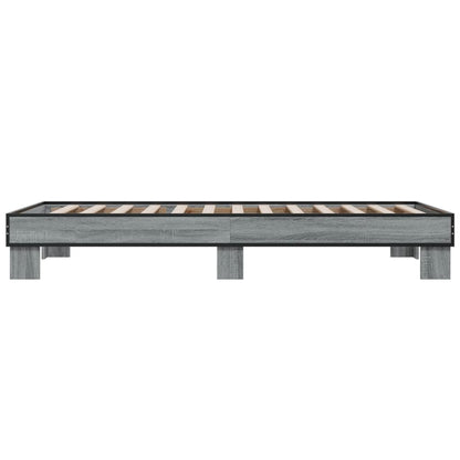 Sonoma Grey Bed Frame 100x200 cm - Sturdy Wood Design