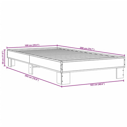 Sonoma Grey Bed Frame 100x200 cm - Sturdy Wood Design
