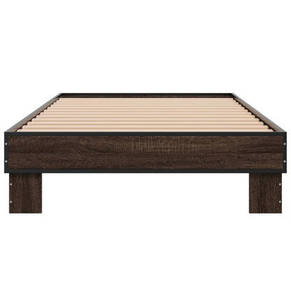 Brown Oak Bed Frame (100x200 cm) - Sturdy & Stylish Design