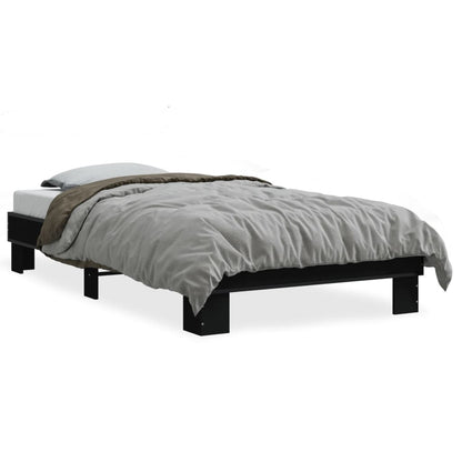 Sleek Black Metal Bed Frame 75x190cm - Small Single Size