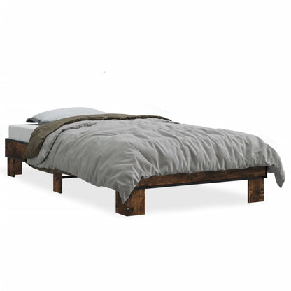 Smoked Oak Small Single Bed Frame 75x190 cm - No Mattress Included