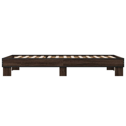 Compact Brown Oak Bed Frame - Small Single 75x190 cm (Mattress Not Incl.)