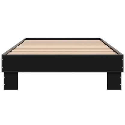 Stylish Black Single Bed Frame 90x190 cm - Metal Design