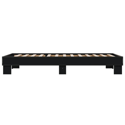 Stylish Black Single Bed Frame 90x190 cm - Metal Design